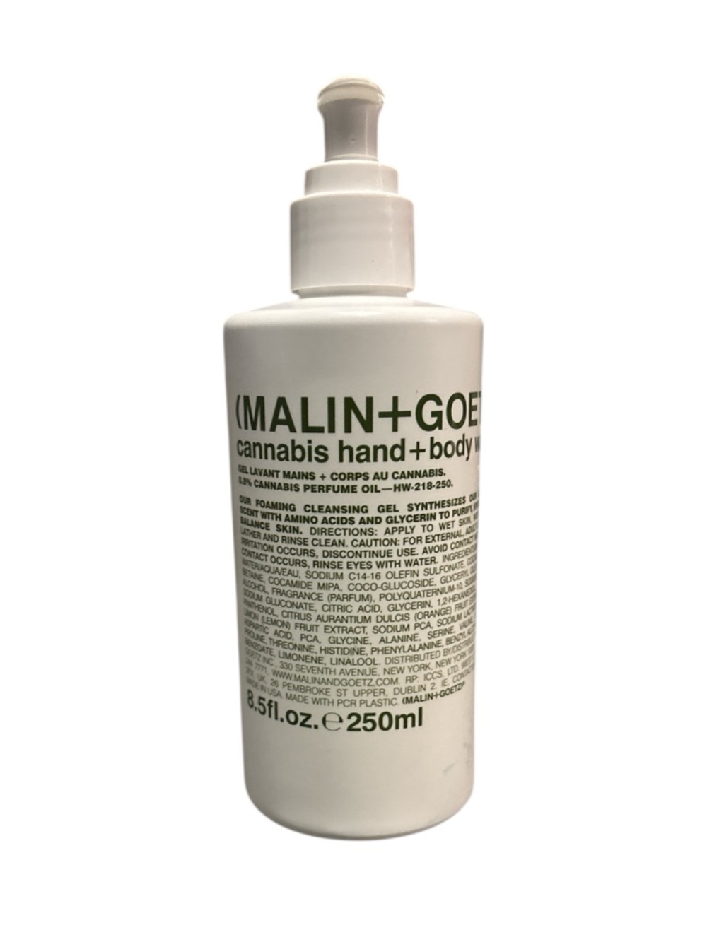 New! Malin+Goetz Cannabis Hand + Body Wash — White